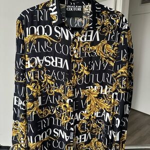 Versace Jeans Couture Black and Gold Men's Shirt